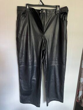 Intempo Black Faux Leather Pants